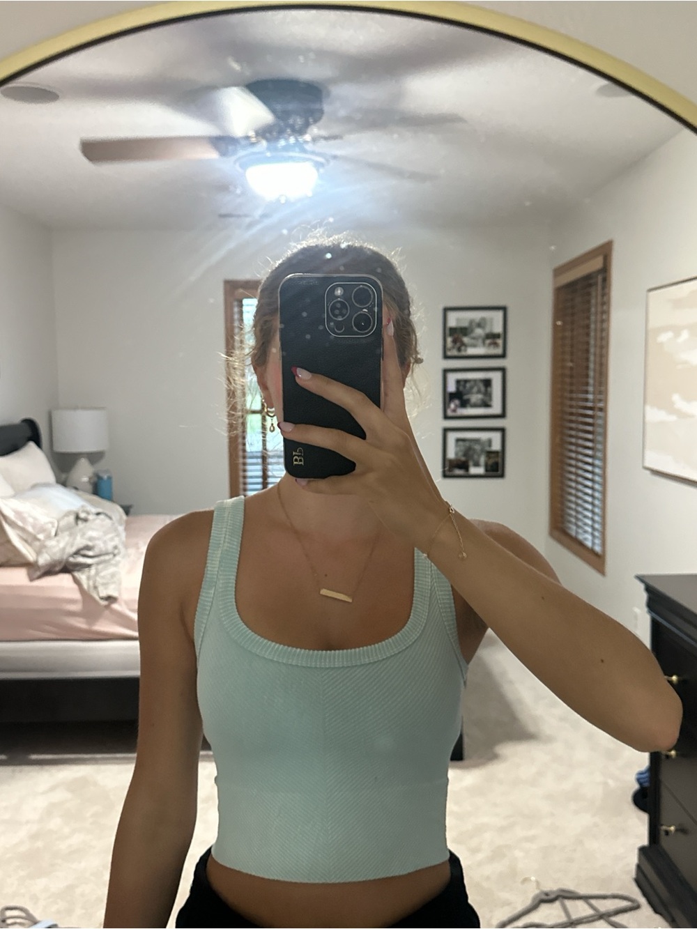 Nikibiki Light Mint Ribbed Crop Tank